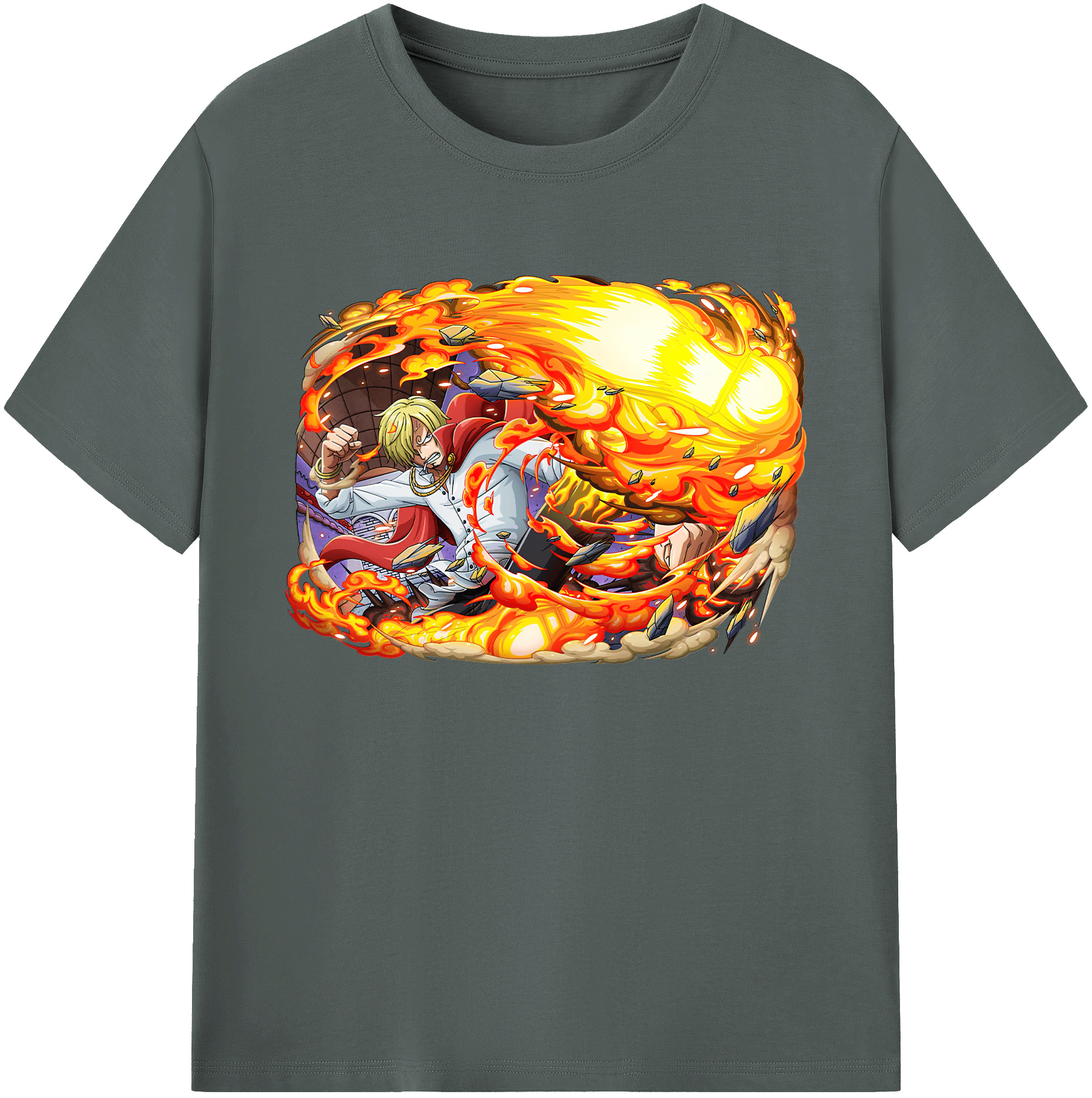 （画像用） ワンピース サンジ ONE PIECE Sanji 綿100％ メンズ半袖Tシャツ｜肌触りやわらか＆通気性